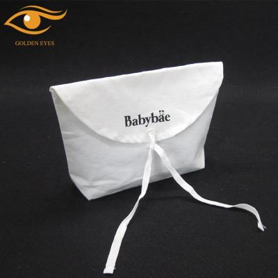 China New Recyclable Custom Design Sustainable Makeup Bag Cotton Cotton Bag With Ribbon Sealing for sale