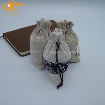 China Recyclable Eco-Friendly Quality Custom Jute And Cotton Drawstring Bags Muslin Pouch Small Stock Bag for sale