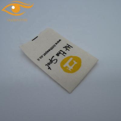 China Viable Custom Screen Printed Logo Design Cotton Label Brand Label Wash Care Label for sale