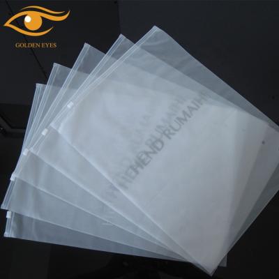 China Garment Use Recyclable Slider Zipper Lock Plastic Bag T-shirt Waterproof Frosted Zipper Bag for sale