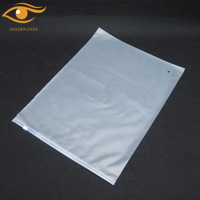 China Recyclable Clear PVC Bag With Zipper Zipper Cosmetic Bag Wholesale Frosted Clothing Zipper Bag for sale