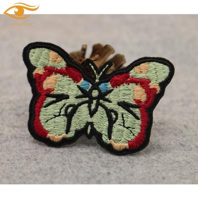 China custom garment 3d butterfly 3d embroidery patch with iron on backing patches custom embroidery for sale