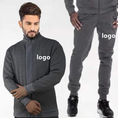 China Custom Blank Sweat Suit Sport Breathable Winter Jacket And Jogger Two Piece Set Tracksuit For Men for sale