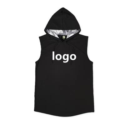 China Wholesale Hotsale QUICK DRY Cheap Custom Logo Mens Sleeveless Hoodie Men Tank Top Blank for sale