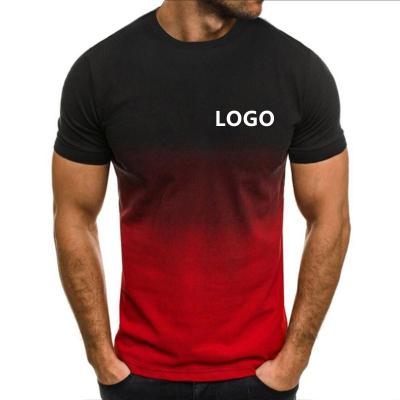 China QUICK DRY Amazon Sports Wear Quick Dry Top Gradient 3D Printing Short Sleeve T-Shirt For Men for sale