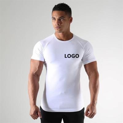 China QUICK DRY T-shirt Gym Short Sleeve Plain Color Training Clothes Men's Elastic T-Shirt for sale