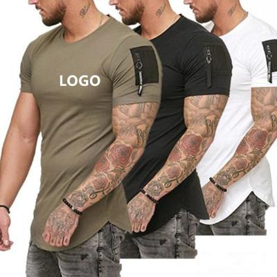 China Wholesale QUICK DRY short sleeve t-shirt with pocket gym workout casual crewneck t-shirt for men for sale