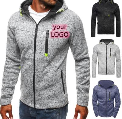 China Wholesale QUICK DRY hoodie men's solid color polyester full zipper custom logo for sale