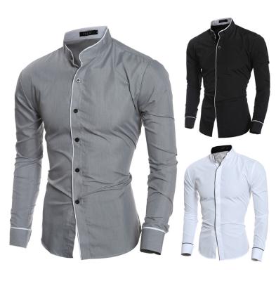 China Mens Color Shirts Wholesale Breathable Casual Long Sleeve Mens Single Button Up Shirts for sale