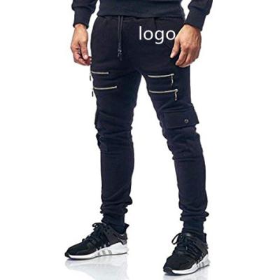 China QUICK DRY Custom Knitting Pockets Pants Solid Color Mens Casual Multi Jogger Stacked Trousers for sale