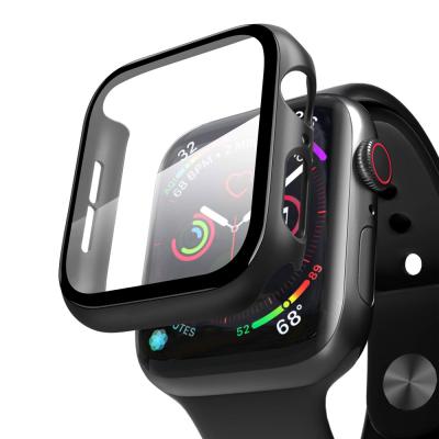 China Anti-drop Lito Shockproof Case with Tempered Glass Screen Protector View Cover for Apple Watch 38mm 40mm 42mm 44mm for sale