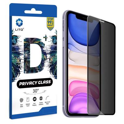 China 99% Full Clear Lito 2.5D 0.33MM Glue Full Coverage Spy Silk Printing Screen Protector Anti Silk Printing For iPhone 12 Pro Mini Max Privacy Tempered Glass for sale