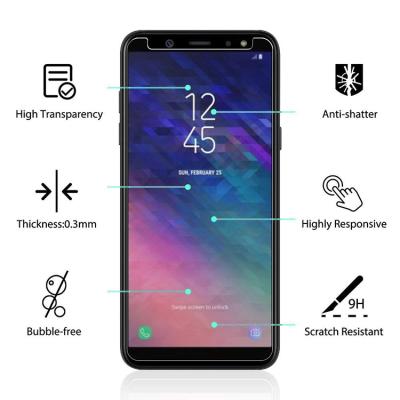 China Anti-scratch For Samsung A6 9H 2.5D Screen Protector Clear For Galaxy A6 Tempered Glass for sale