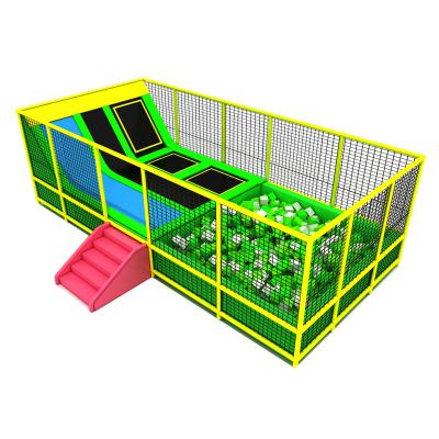 China Large Galvanized Steel Pipe Multifunctional Outdoor Trampoline With Basketball Ball Pool Foam Pit for sale