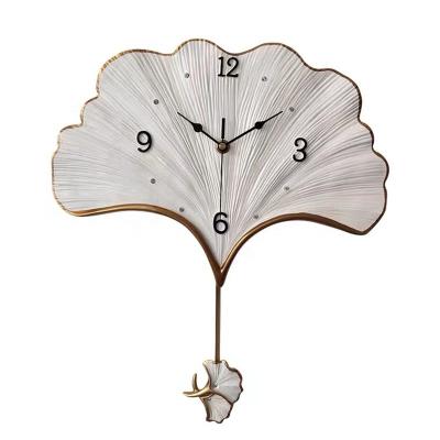 China Minimalist Wall Clocks Living Room Large Double Circle Battery Operated Nordic Double Wall Clock Lihangrui Walnut Home Decor for sale