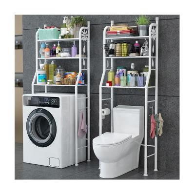 China Lihanrui Wholesale Modern 3 Layers Space Saver Bathroom Washing Machine Shelf Above Toilet Storage Racks for sale