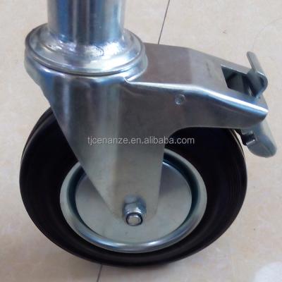 China Scaffolding System Pneumatic Adjustable Scaffolding Caster Wheels With Brake for sale