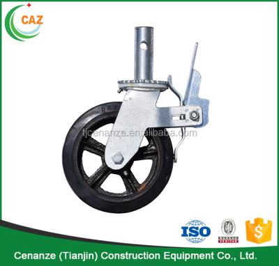 China Wholesale Rubber+Cast Iron Low Price 2 Ton Heavy Duty Pneumatic Scaffold PU Caster Wheels Scaffolding Tires for sale