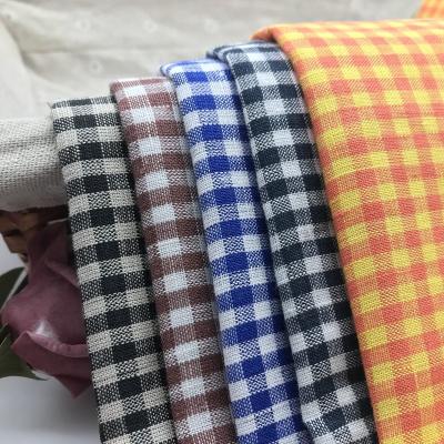 China Pop Style 21s Chaoyang Organic Hot Selling Lattice Home Textile Plaid 100% Canvas Soft Fabric for sale