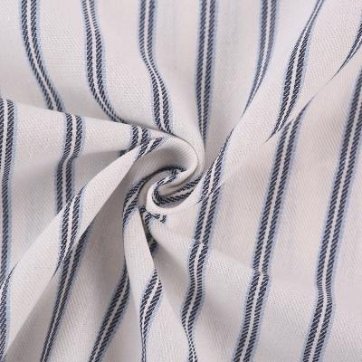 China 2022 Latest Pure Custom Design Stripe Shirt Linen Cotton Blended Rayon Polyester Fabric for sale