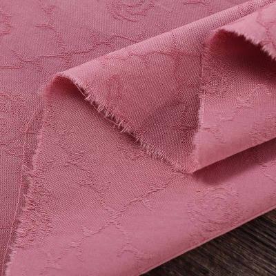 China Fuse Service Custom OEM Elegant Pattern Rose Embroidered Pure Cotton Jacquard Fabric For Dress for sale