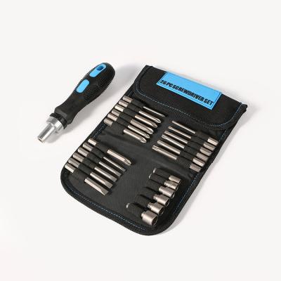 China Hot Sale Household Factory 26 Pcs Professinal Mini Ratchet Screwdriver Variable Crv Bit Set Tool Bag for sale