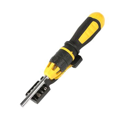 China High Quality Household 11pcs Ratchet Screwdriver Bit Set With Yellow Bit Holder for sale