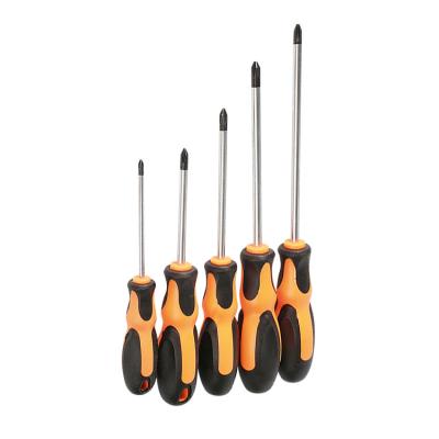 China Household Phillips Magnetic Screwdriver With Black And Orange Rubber Handle Custom Size 3mm 5mm For Set for sale