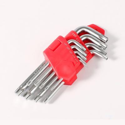 China Multi Functional 9PC in 1 Key Short Arm Allen Torx With Hole Hex Key L-Key Tool Kit Custom Size 1/8 6mm for sale