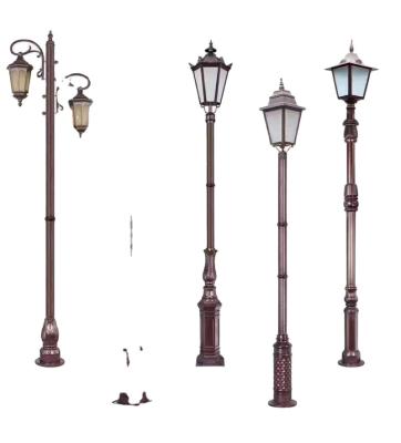 China Garden Aluminum Solar Street Light Pole Antique Lamp Post Decorative Light Outdoor Garden Pole for sale