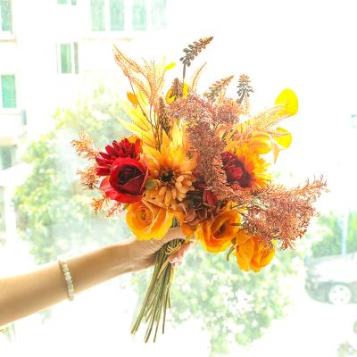 China 38*20*13cm Dahlia bouquet manufacturer wholesale wedding decorations ins style artificial flowers yc1061 for sale