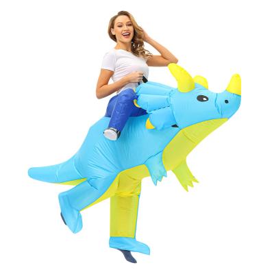 China Fabric Manufacturers Supply Kids Halloween Adult Tyrannosaurus Rex Dinosaur Riding Inflatable Clothes Party Funny Photo Dolls for sale