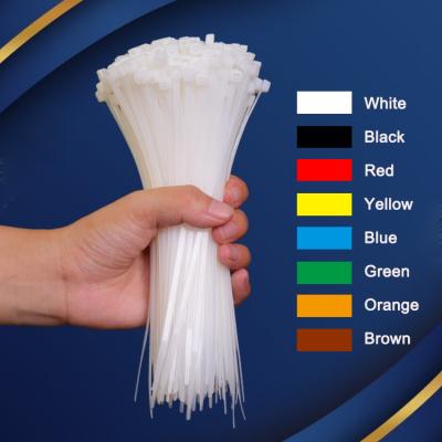 China Cable tie supplier 100 pcs Eco-friendly colorful nylon 66 nylon plastic zip ties eco electrical wire / bag cable ties for sale