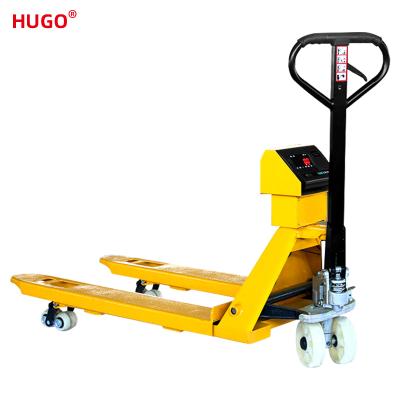 China 1t 2t 3t 5t Manual Scale Pallet Truck With Weight Scale 1150*550/1220*685 for sale