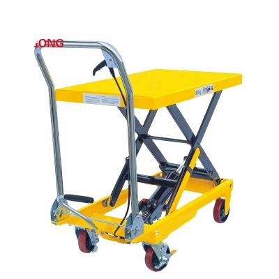 China Hand Scissor Lift Table Mobile Lift Table Double High Power Scissor Table Trolley for sale