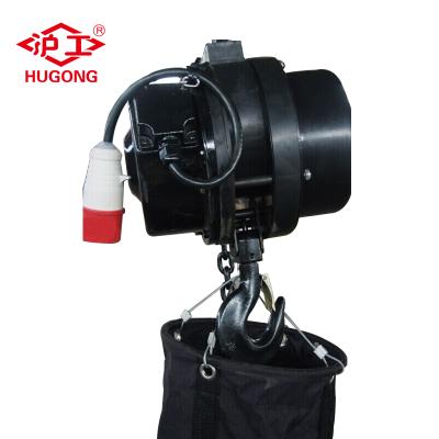 China Rainproof Elevator LED Light Motor Stage 1 Ton Electric Chain Hoist for sale