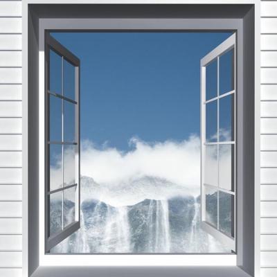 China Aluminum Electric Folding Screen XBH Automatic Casement Window With Mosquito Net for sale