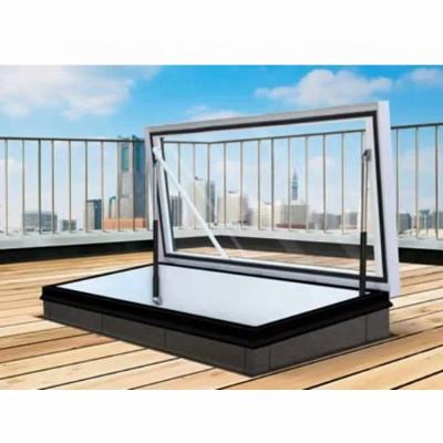 China Folding Screen XBH Manufacturers Aluminum Frame Tempered Glass Top Hung Electric Openable Window LED Lighting Skylight for sale