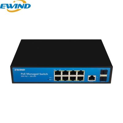 China IP Camera Ewind 8 Ports 10/100M/1000M Controlled PoE Switch With PoE Port Support AF/ATintelligent Recognition for sale