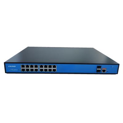 China Hot Selling Port IP Camera Gigabit Network Switch 16 Gigabit Managed Poe Switch+ 2 SFP Ports for sale