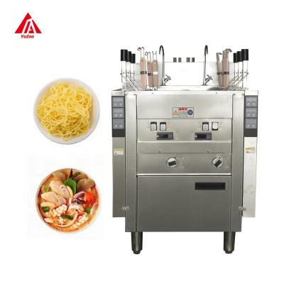 China Automatic lifting Commercial Electric Automatic lifting 6 Grid Double Tank Stainless Steel gas parallel bar noodle Pasta Cooker for sale