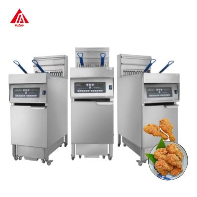 China Safety  Vertical computer board single cylinder blast furnace frying real material stainless steel potato chips deep fryer with oil filt for sale