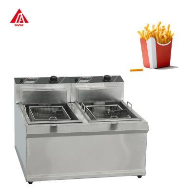 China Safety  Commercial Electric Fryer furnace Countertop French Fries Deep Fryer double chip fryer for Restaurant Fast Food for sale