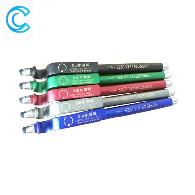 China Promotional Pen Advertising Touch Screen Banner Ballpoint Pen For Phones With Phone Holder for sale