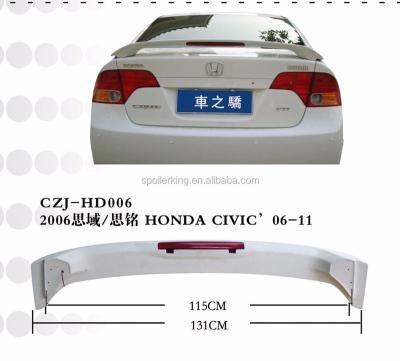 China Rear For Honda Civic 2006-2011 Car Rear Spoiler Spoiler With Light for sale