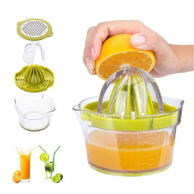 China Amazon Viable Hot Selling Kitchen Tools Plastic Multifunctional Manual Fruit Squeezer Manual Juicer Citrus Presser Machine for sale