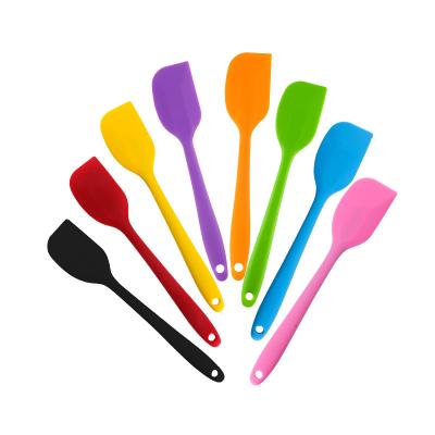 China Viable Heat Resistant Non-Stick Pastry Baking Mixing Tool Scrapers Baking Small Silicone Rubber Spatula Set for sale