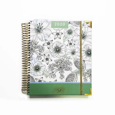 China Personalized Recycled and Eco-friendly Custom Planner Cover Text Pages Divider Spiral Print Spiral Planner Book Notebook with Tag for sale