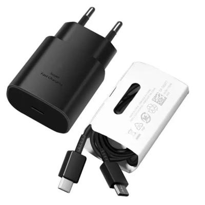 China Super Fast Charging 25W USB Fast Charging Type C Palladium Fast Charger for Samsung Galaxy Note 10/Note 20/S20 with type c to type c cable for sale