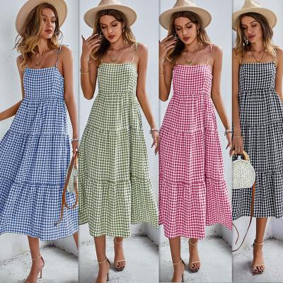 China Enyami dry cleaning stretching hot elegant plaid Vestidos Elegantes Bodycon products long sundress one-piece dress for sale